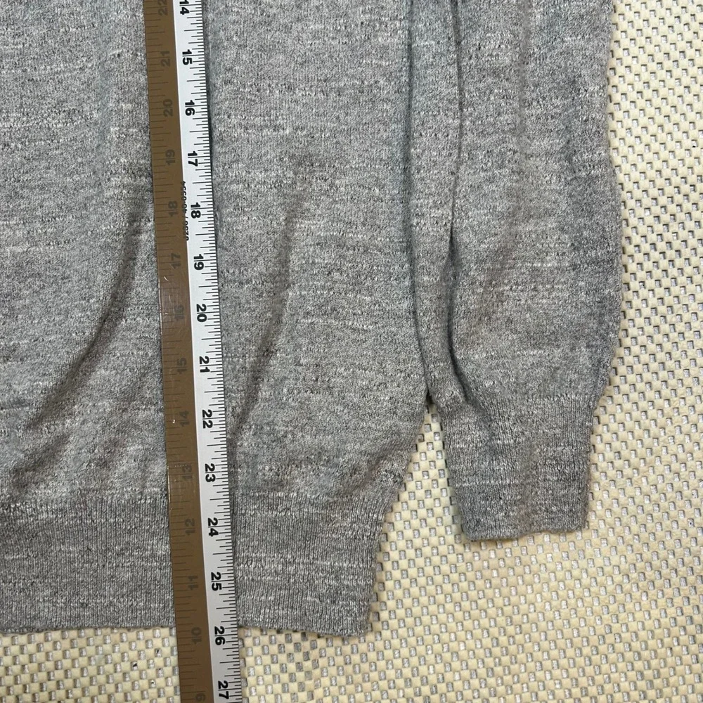 J. Crew V-Neck Sweater‎ Cotton Long Sleeve Casual Gray Mens Size M